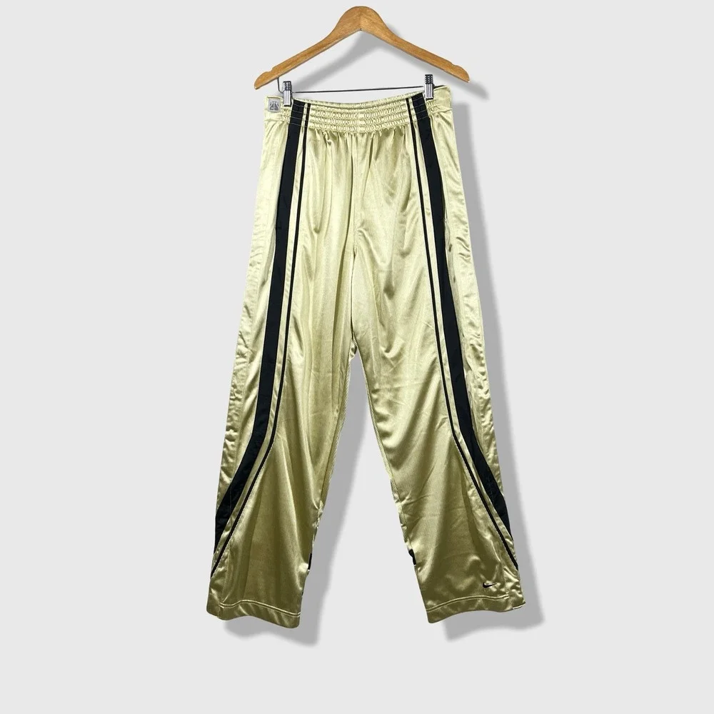 Nike Break Away Pants Mens M Gold Y2K Streetwear Sporty Retro Athletic